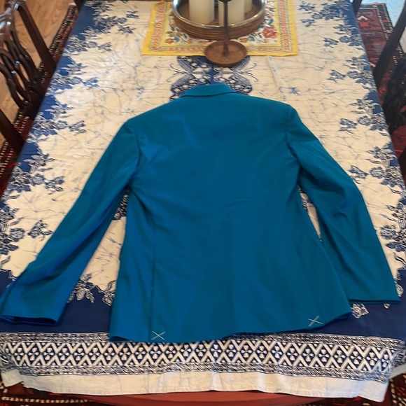 NWOT J. Ferrar Slim Turquoise Blazer - Picture 3 of 7